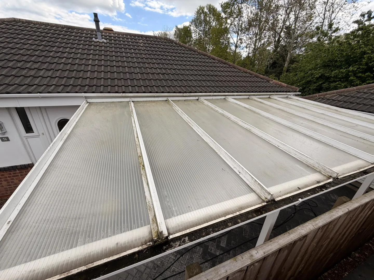 Conservatory roof clean before cleaning by Hopkins Exterior Cleaning