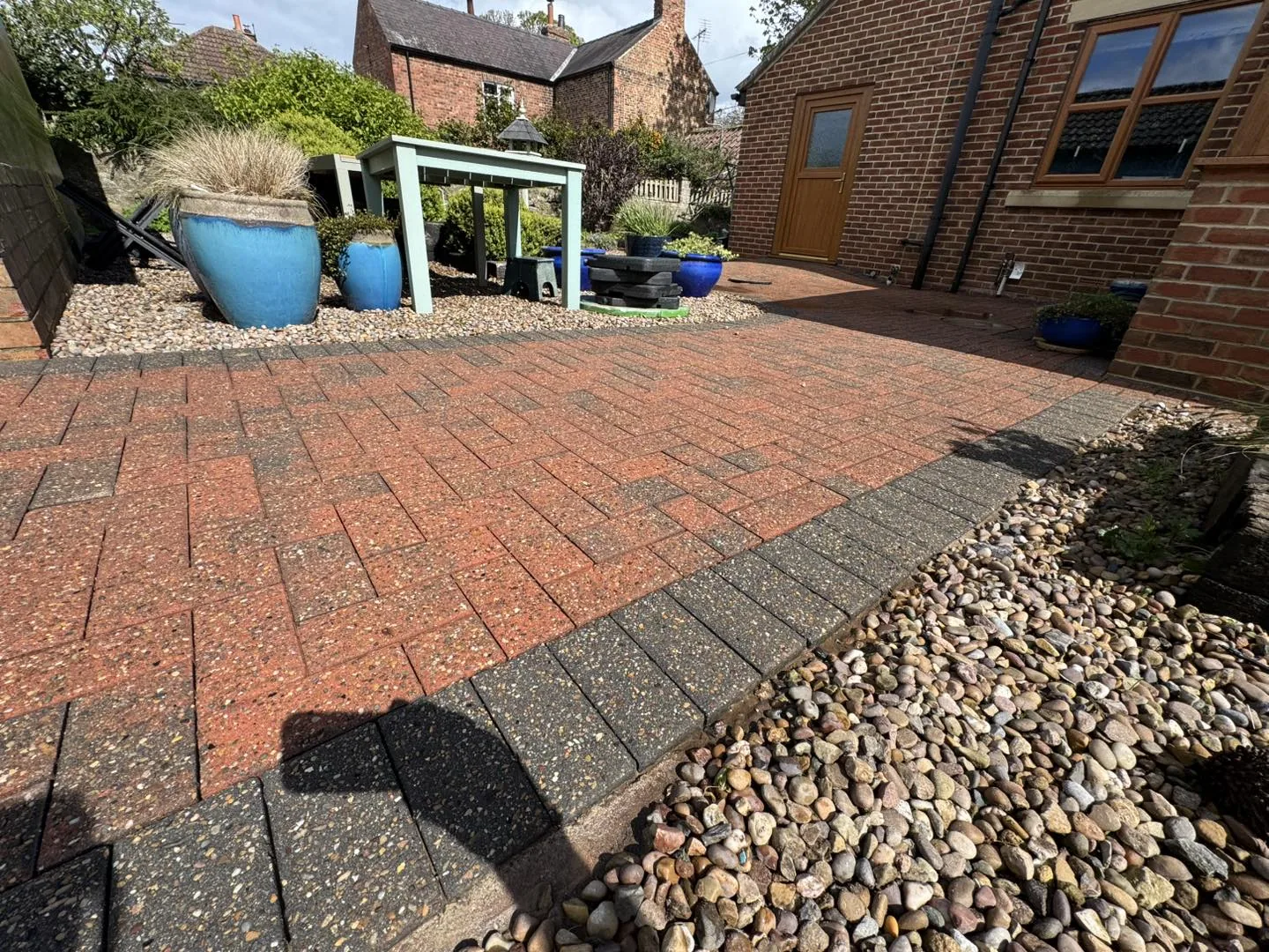 Driveways after cleaning by Hopkins Exterior Cleaning