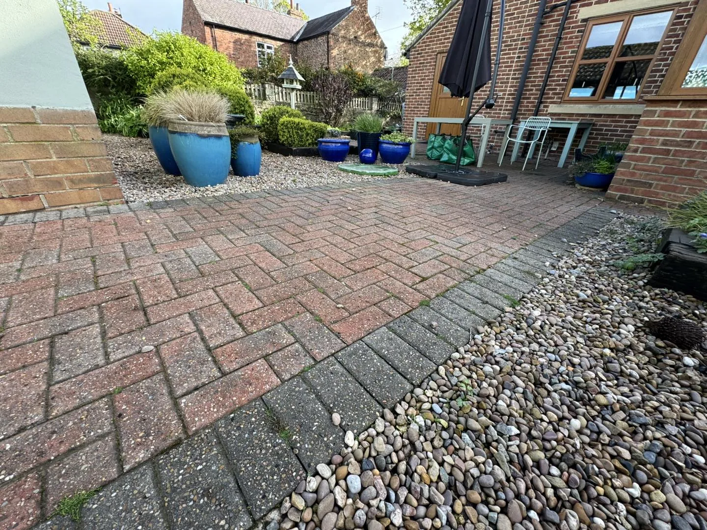 Block paving driveway clean before cleaning by Hopkins Exterior Cleaning