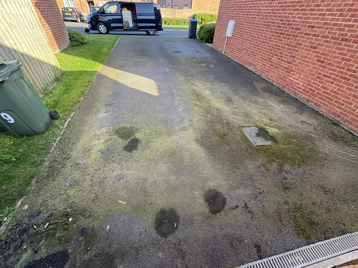 Tarmac driveway clean before cleaning by Hopkins Exterior Cleaning