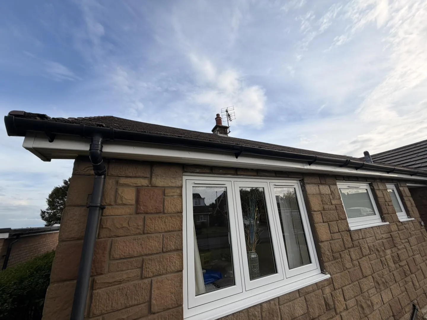 Roofline gutter cleaning by Hopkins Exterior Cleaning