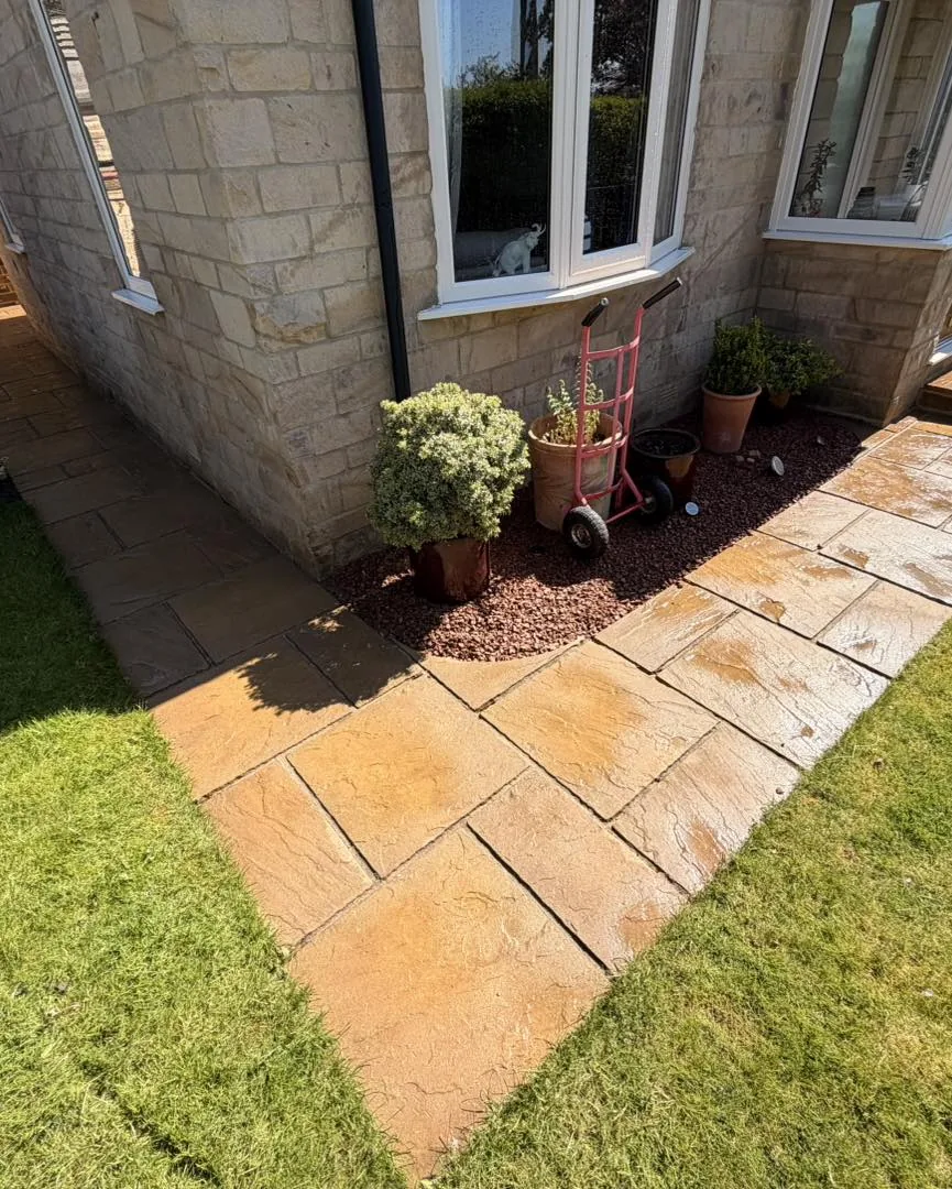 Small garden patio clean after cleaning by Hopkins Exterior Cleaning