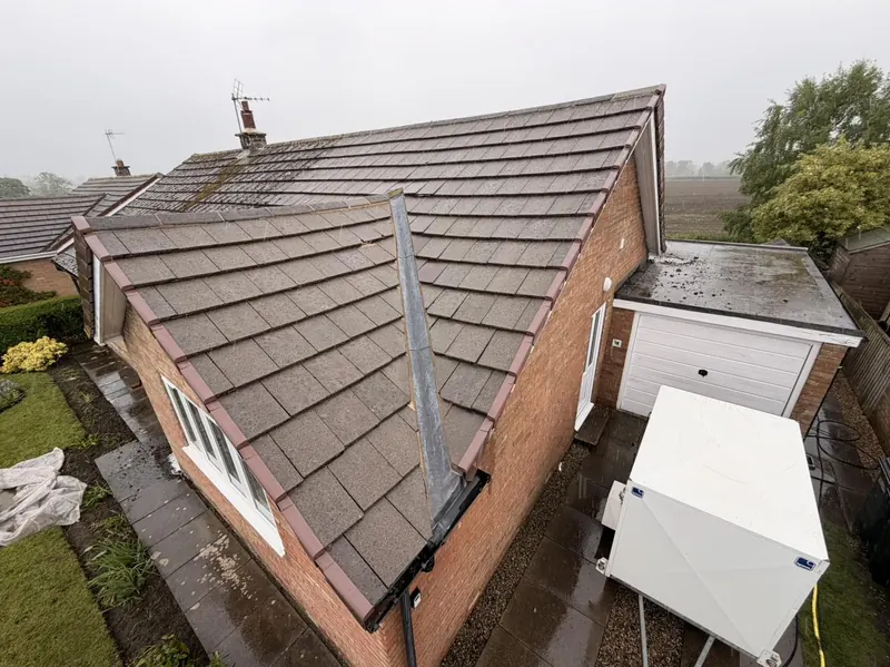 Roofs before cleaning by Hopkins Exterior Cleaning